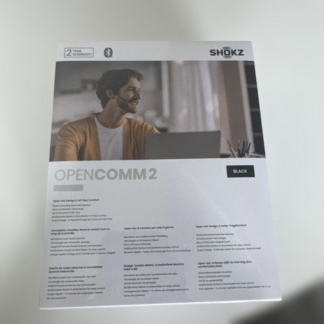 SHOKZ OPENCOMM 2 ブラック 骨伝導ヘッドセット