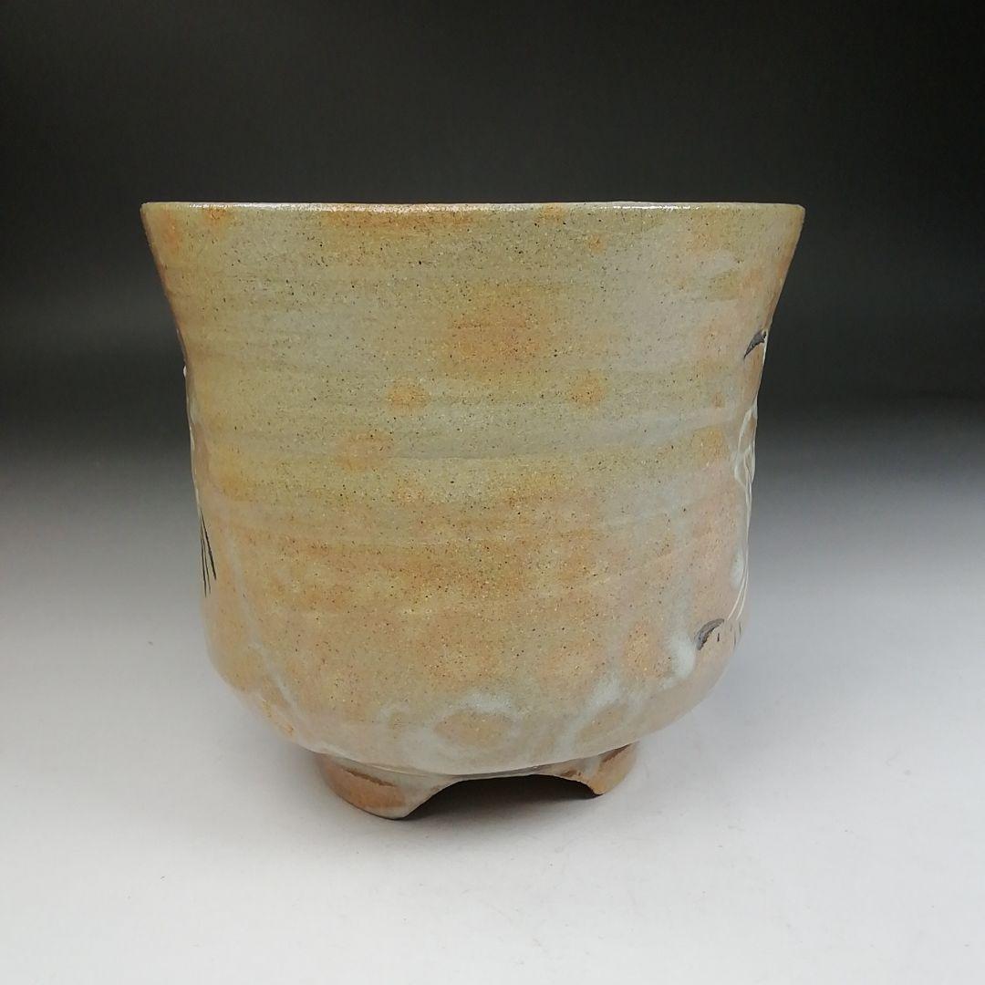 Ｔ９７８　茶碗　『立鶴』『筒茶碗』『廣州窯 造』　共箱　抹茶碗　茶道具