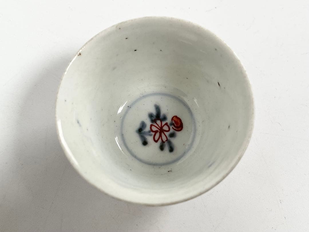 骨董　アンティーク　古伊万里　輸出伊万里　色絵　猪口　盃　酒器　カップ　輸出手