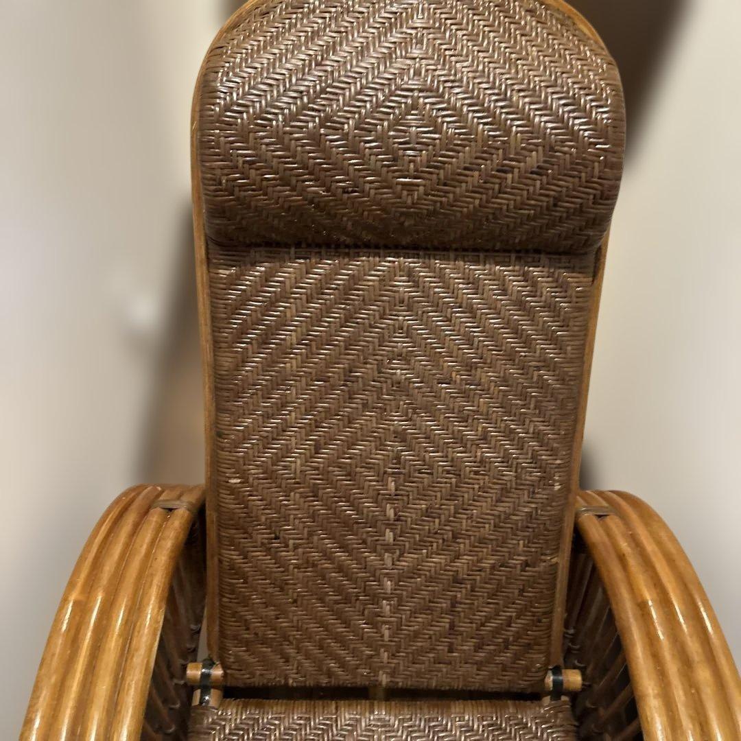 KAZAMA カザマ　ラタン　籐製　3段階調整可能リクライニングチェア