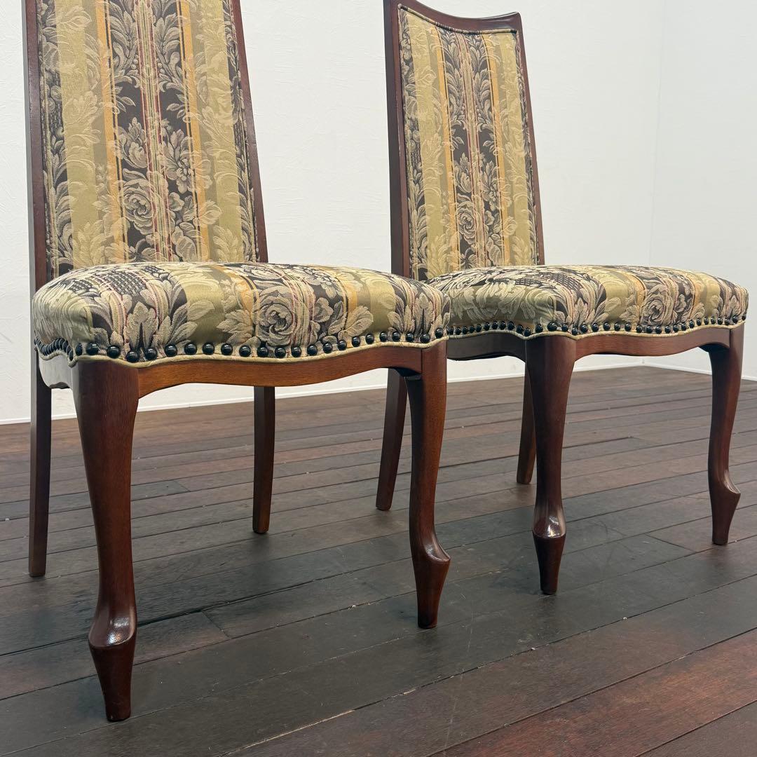 H21K17b マルニ木工 ベルサイユ 猫脚 ダイニングチェア2脚セット