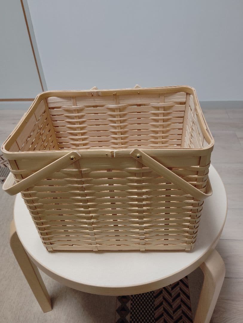 白竹かご（大）蓋付き
