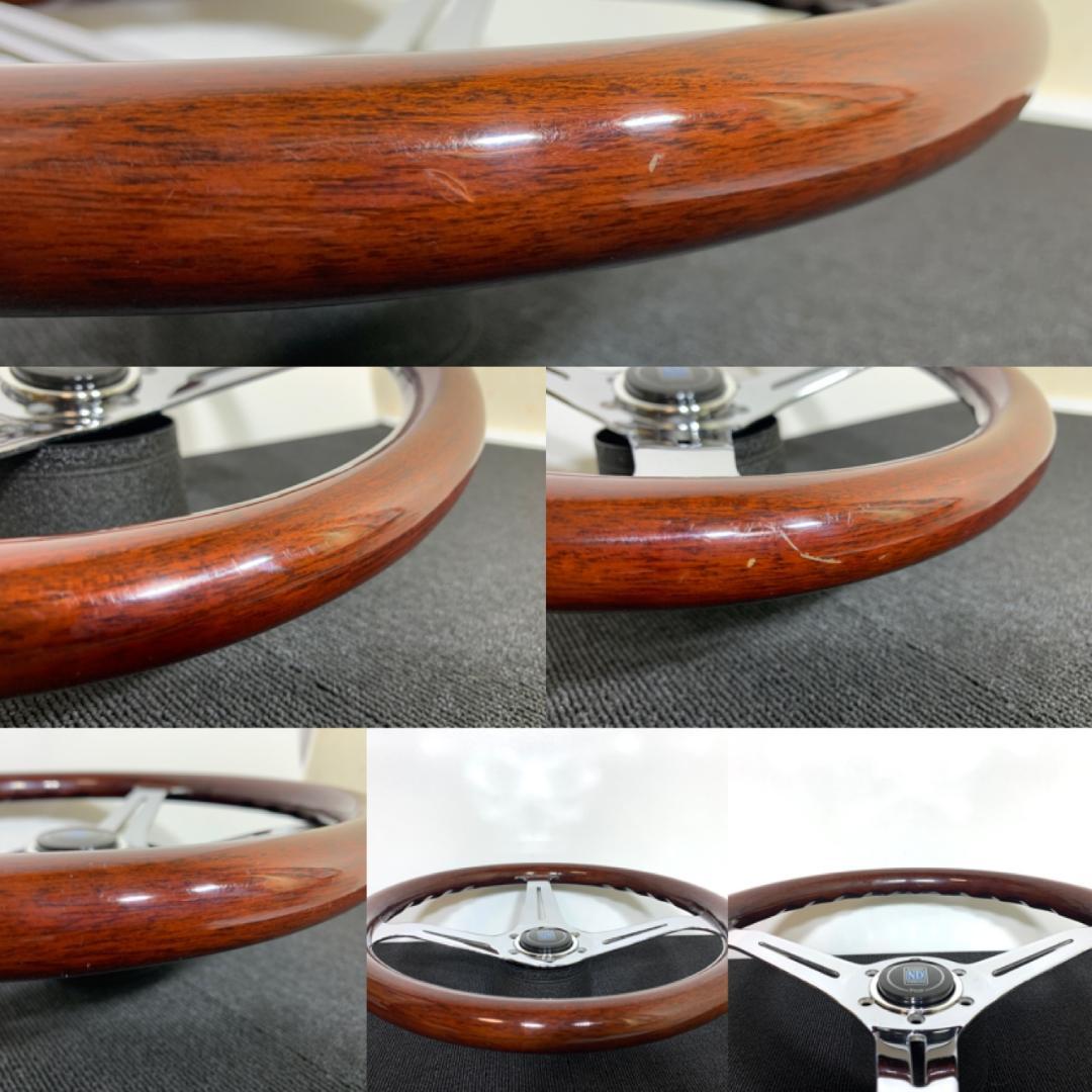 エムズスピード ウッドステアリング ホーンボタン付 メッキ輝き良好 希少