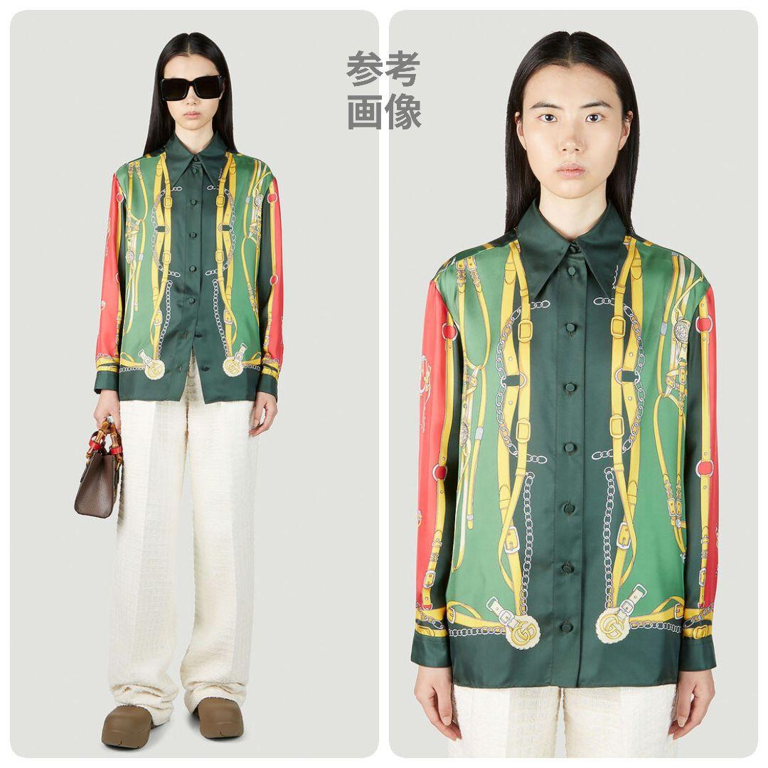 希少モデル【極美品】グッチ 総柄シルクシャツ GGマーモント 大きいサイズ 現行