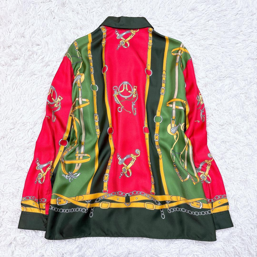 希少モデル【極美品】グッチ 総柄シルクシャツ GGマーモント 大きいサイズ 現行