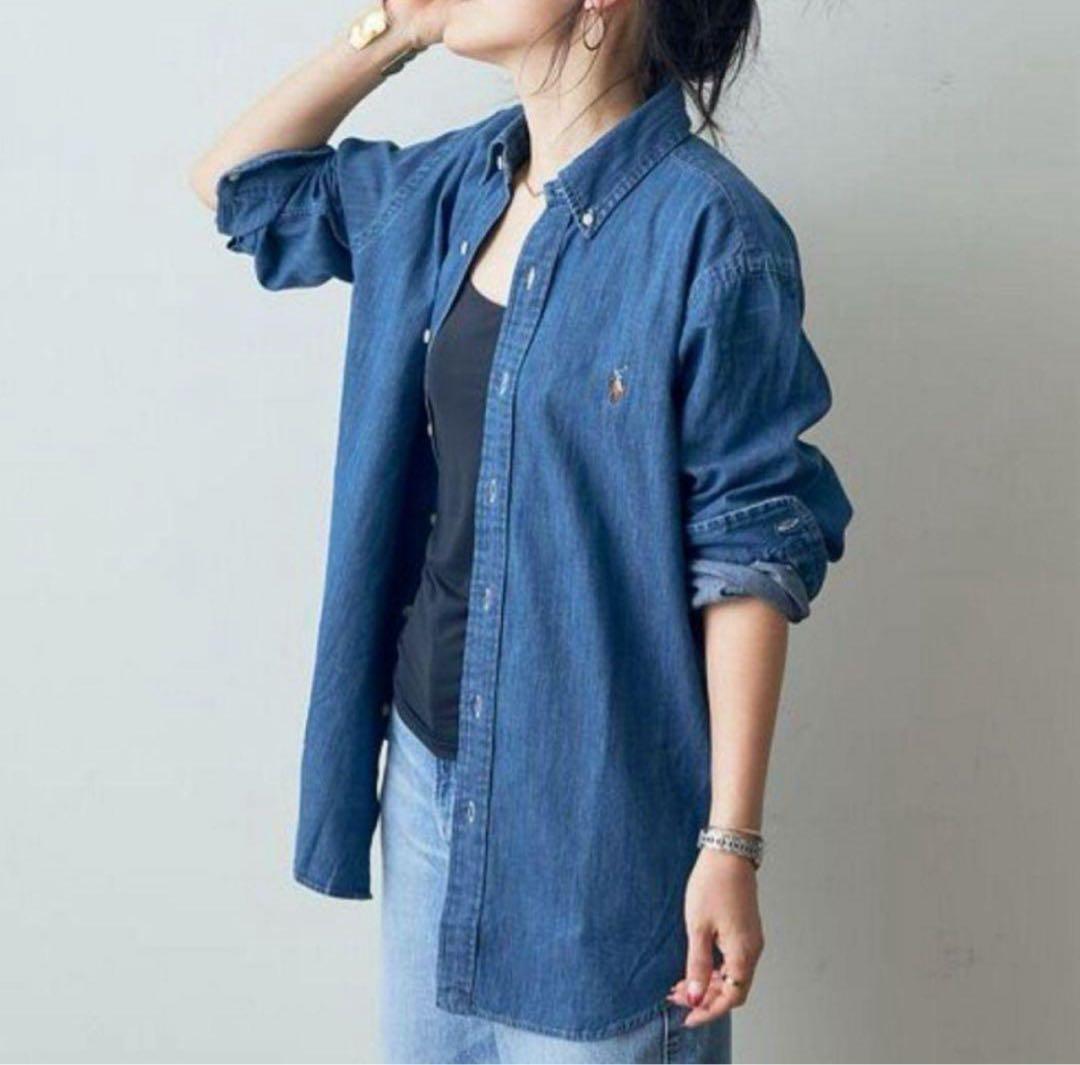 ラルフローレン デニム ダンガリー S カスタムフィット ボタンダウンシャツ