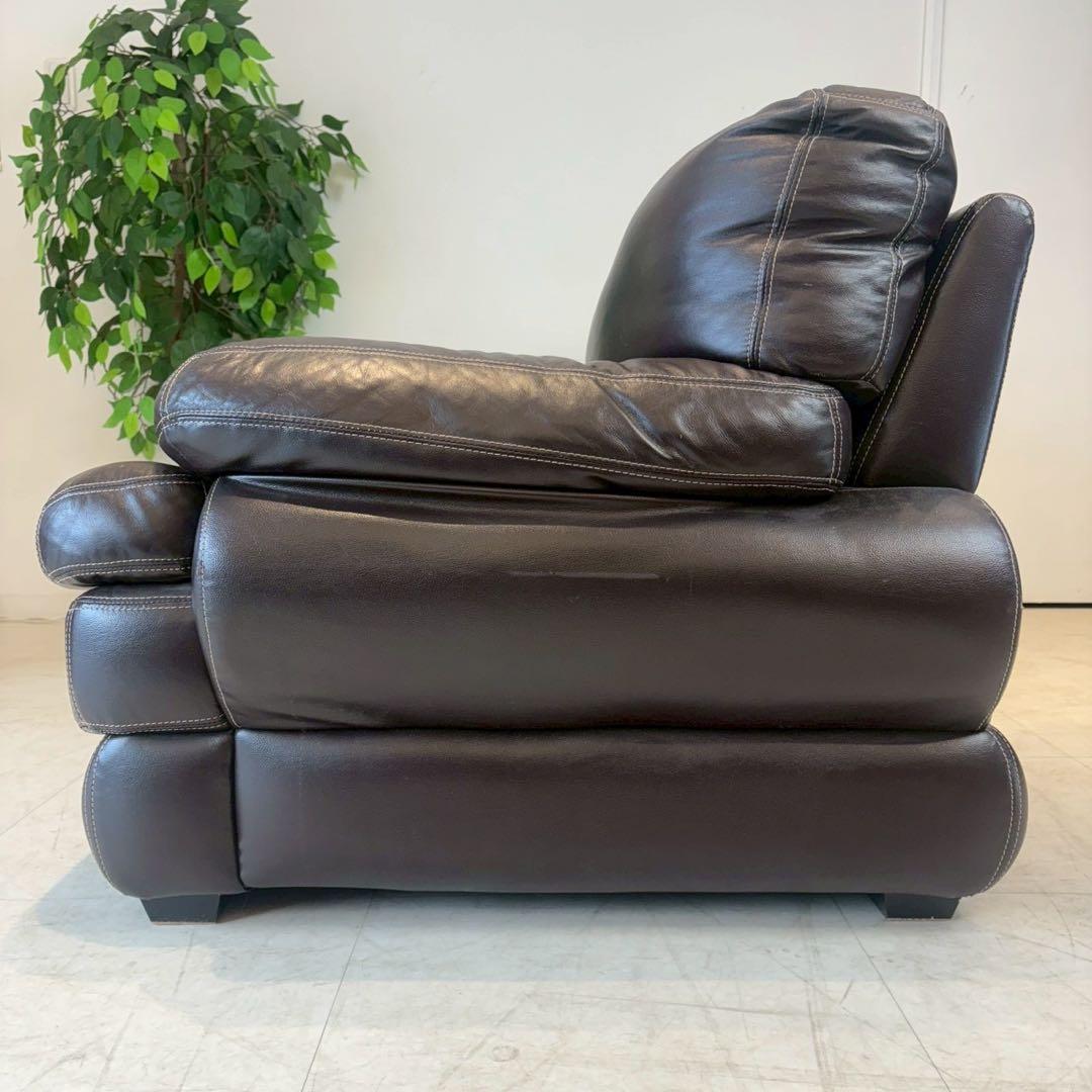 2人がけ　ワイドレザーソファ　アメリカン