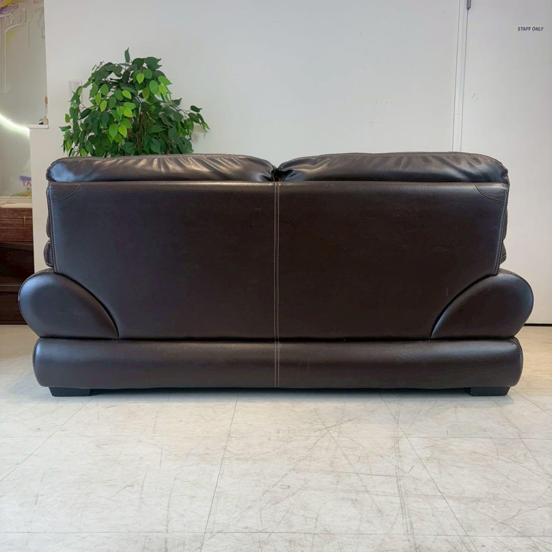 2人がけ　ワイドレザーソファ　アメリカン