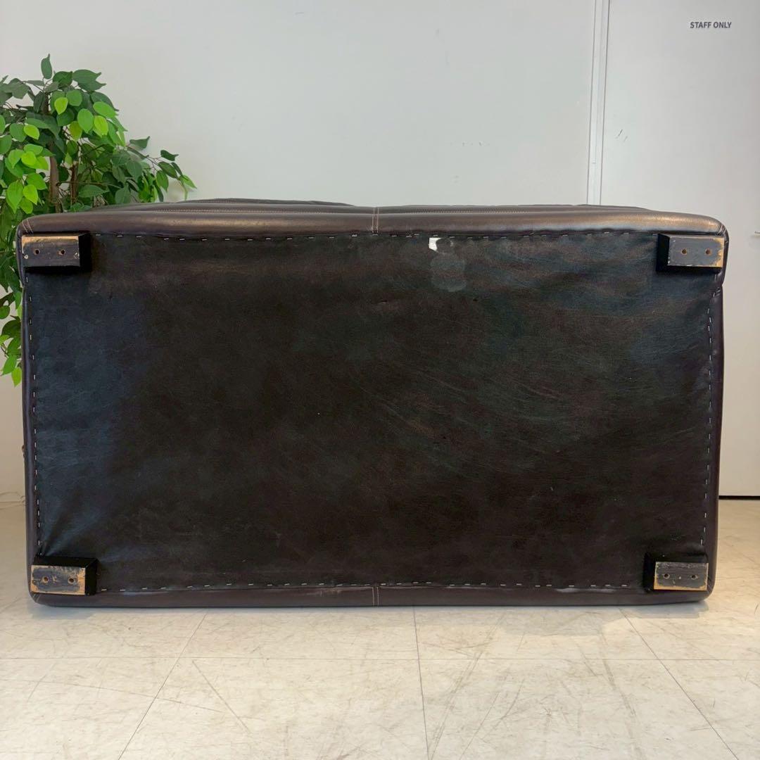 2人がけ　ワイドレザーソファ　アメリカン