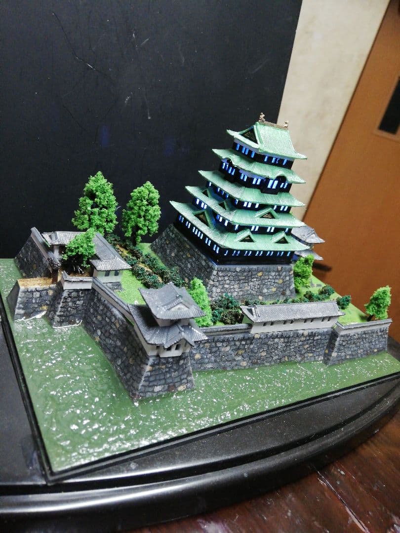 かささん専用' 江戸城、ジオラマ、完成品、ライト・ケ−ス付き