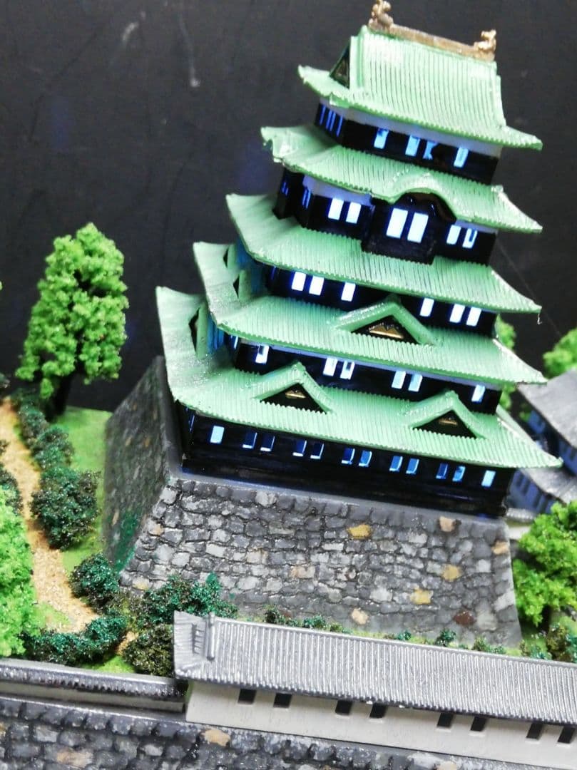 かささん専用' 江戸城、ジオラマ、完成品、ライト・ケ−ス付き