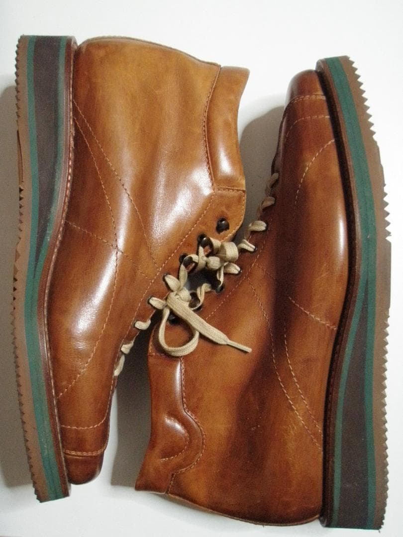 40 イタリア製 ダミアーノ キャッピーニ モンキー ブーツ レザー 革靴 茶