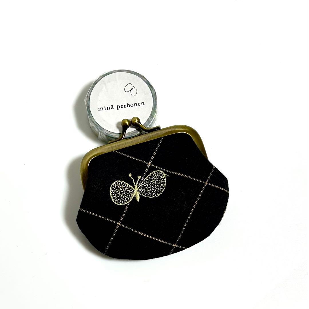 【専用2点】ミナペルホネンrosy ロージー がま口ミニバッグ風♪リボン口金 他