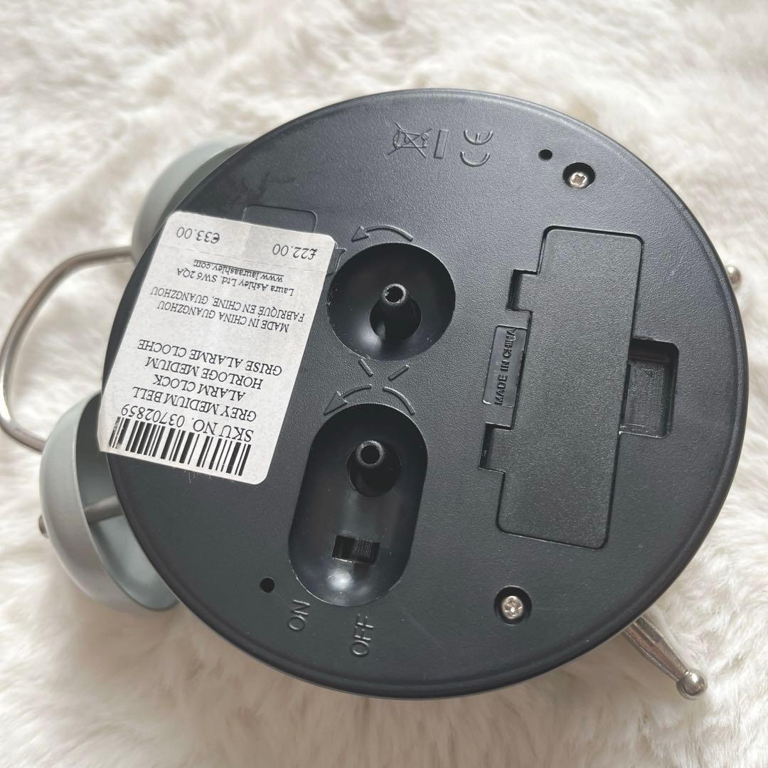 ローラアシュレイ　目覚まし時計　グレー