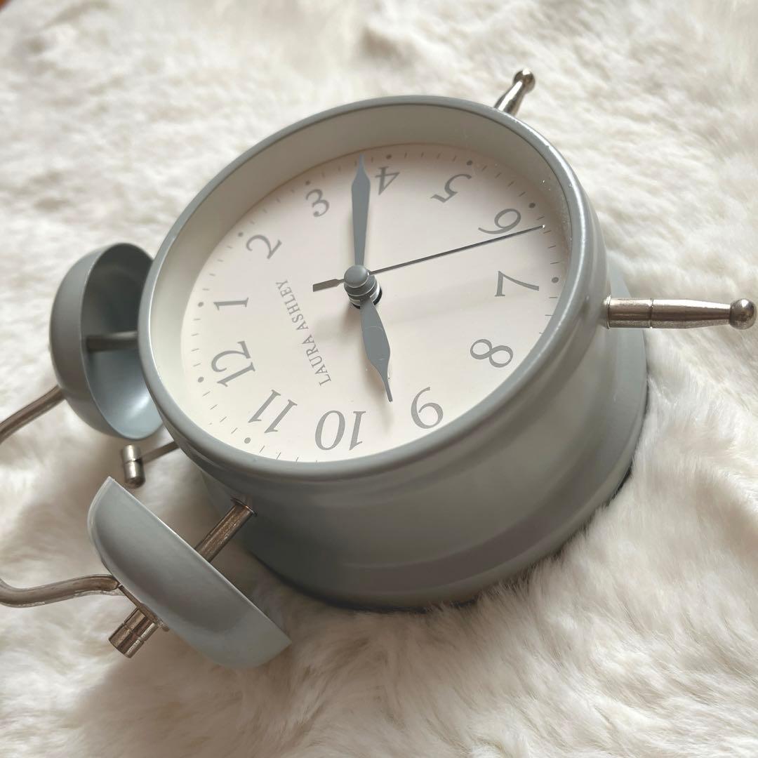 ローラアシュレイ　目覚まし時計　グレー