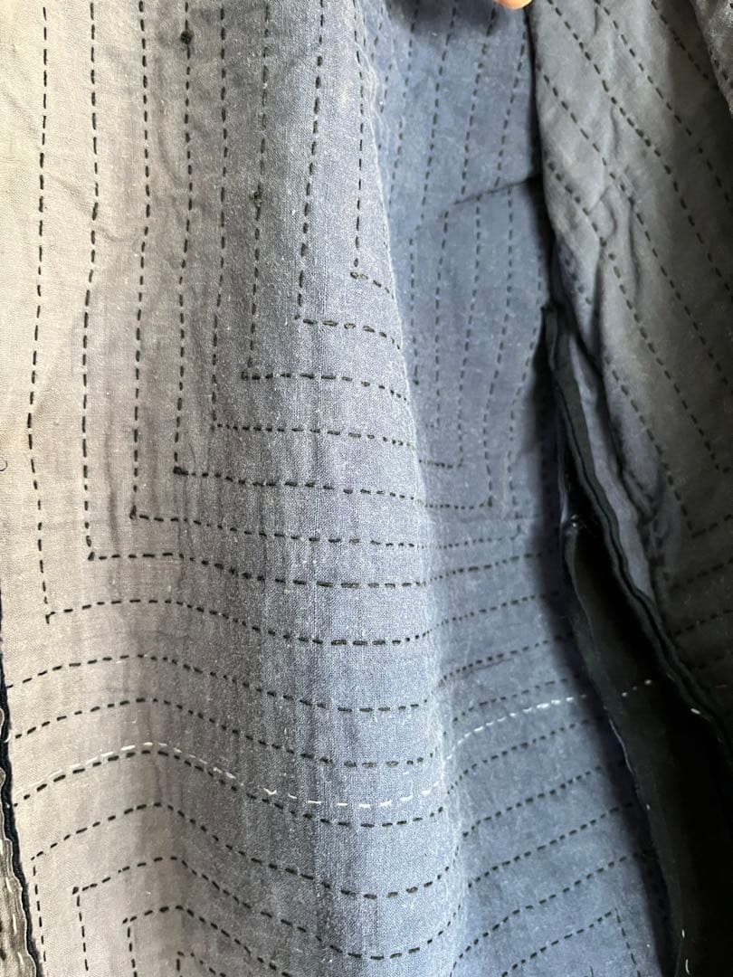 貴重！骨董 手縫い ビンテージ 藍 襤褸 ボロ 絣 刺し子 古布 半纏 はっぴ
