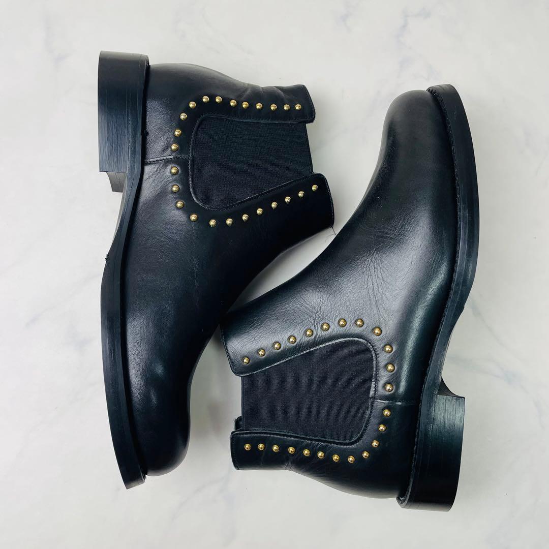 【試着のみ】FABIO RUSCONI サイドゴアブーツ 本革 35(22.5)