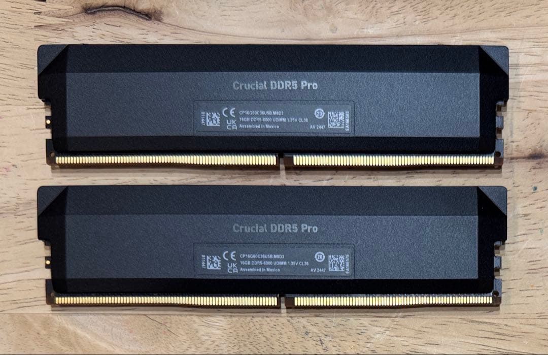 Crucial Pro DDR5-6000メモリ32gb (16gb×2枚)