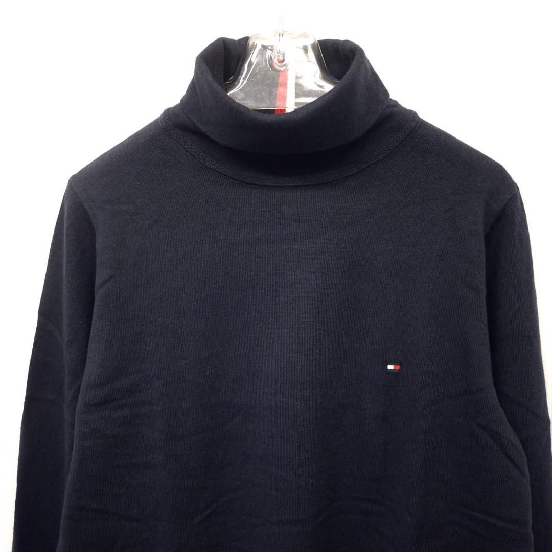 トミーヒルフィガー カシミヤ混 タートルネック ニット ネイビー L ゴルフ