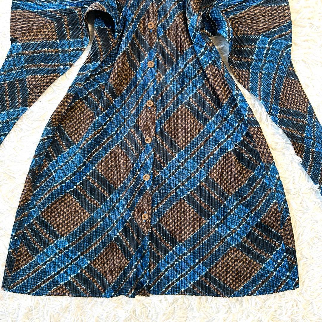 プリーツプリーズ ロングカーディガン バルーンスリーブ イッセイミヤケ