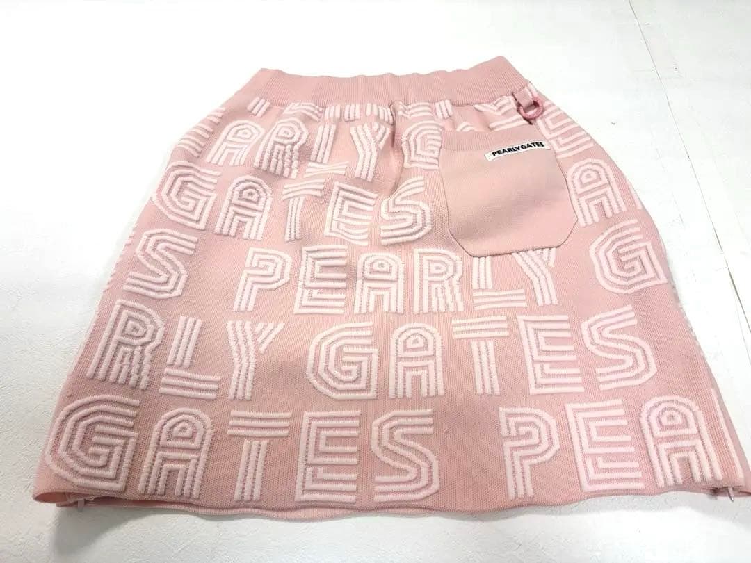 【美品】パーリーゲイツ セットアップ ニット スカート ピンク ロゴ 0 S