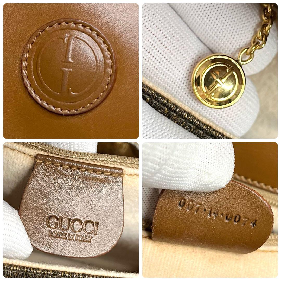 【希少性】✨極美品✨☘️GUCCI☘️✨ショルダーバッグ✨キャンバスレザー✨