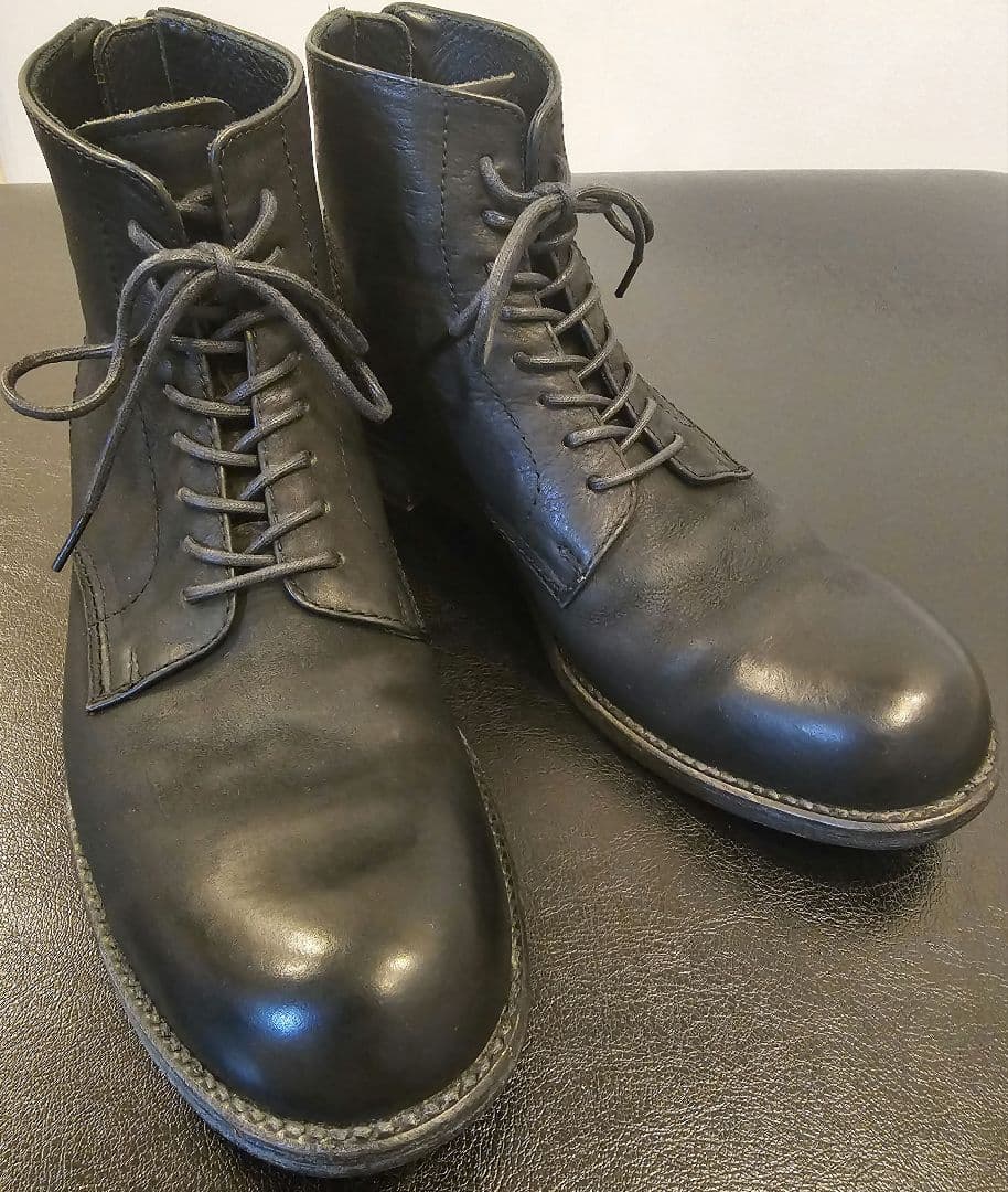 PADRONE バックジップ レース アップ ブーツ 黒 27cm / 42