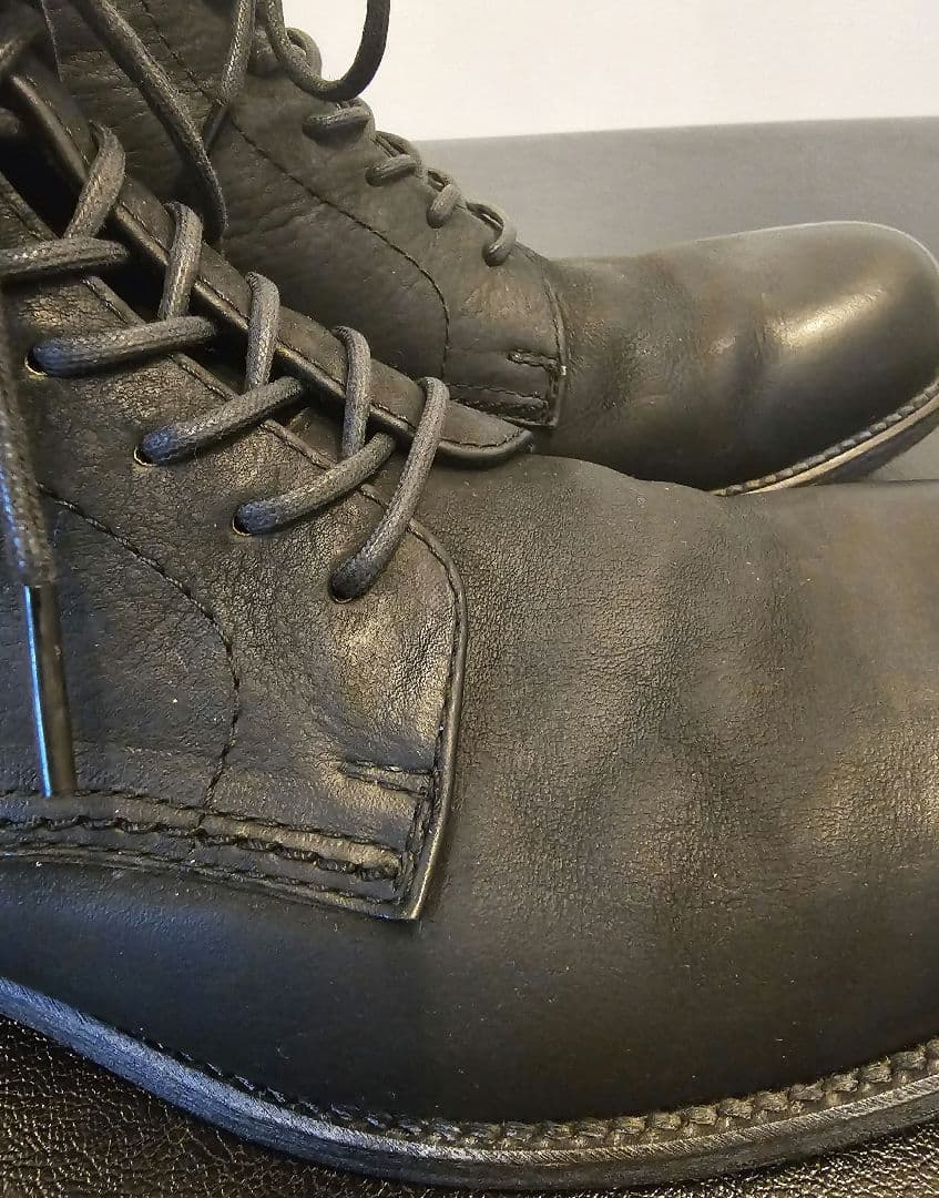 PADRONE バックジップ レース アップ ブーツ 黒 27cm / 42