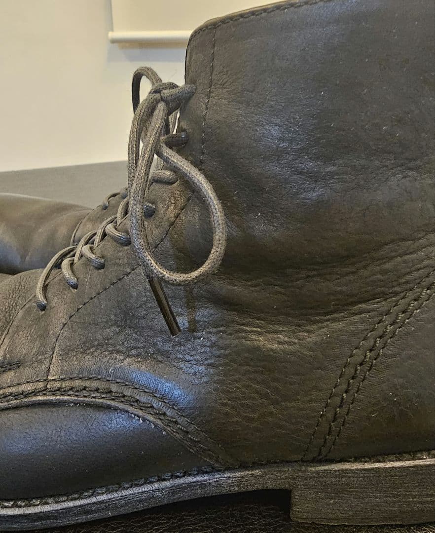 PADRONE バックジップ レース アップ ブーツ 黒 27cm / 42