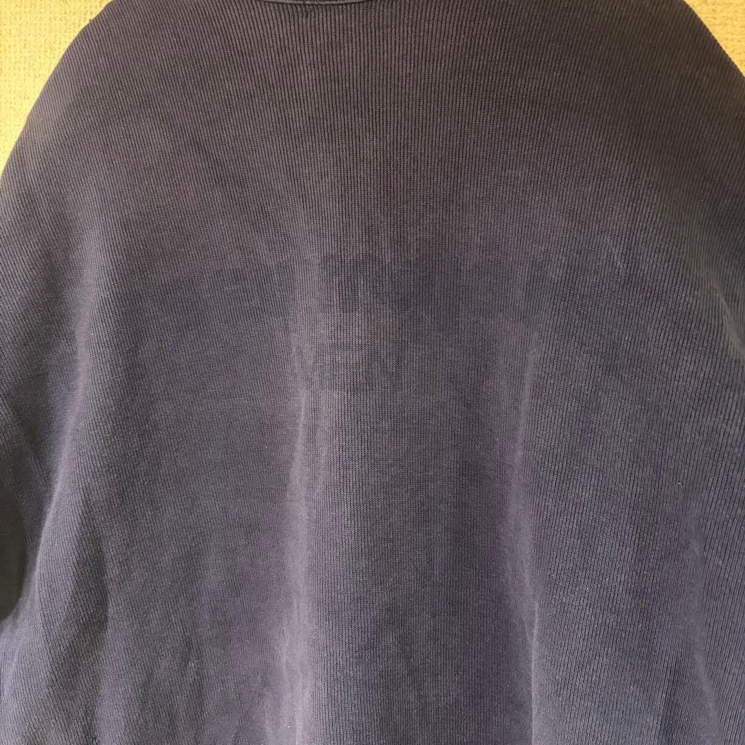 80s 筆タグ　ISSEY MIYAKE スウェット　バックロゴ　ネイビー