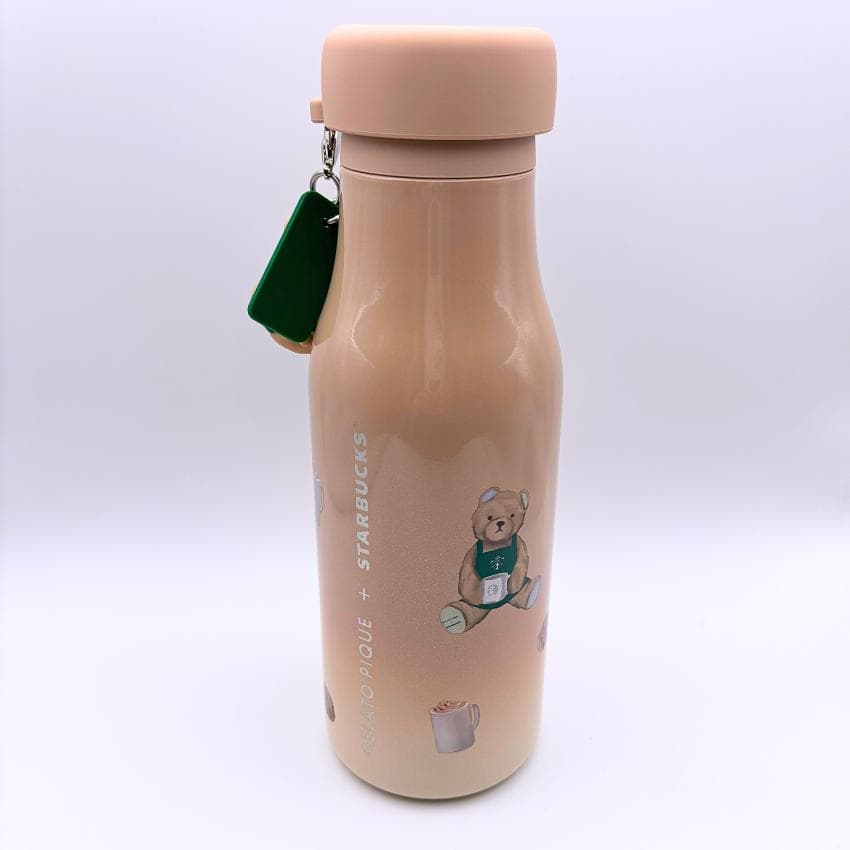 gelato pique リッドカバーベアチャーム付きステンレスボトル ベージュ