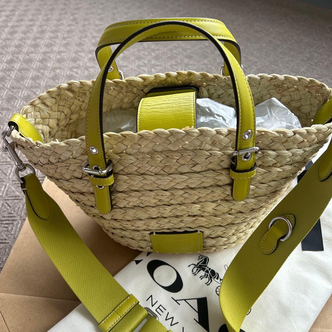COACH イエロー かごバッグ