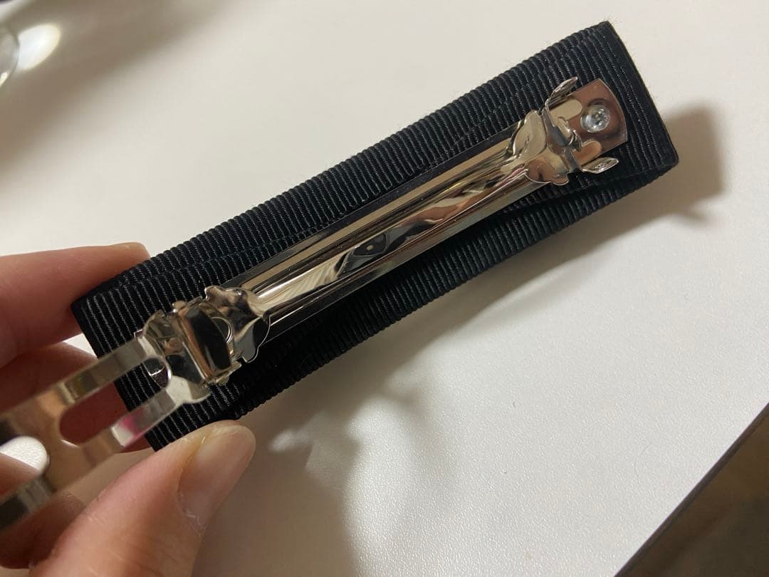 極美品！　フェラガモ　バレッタ　ストーン