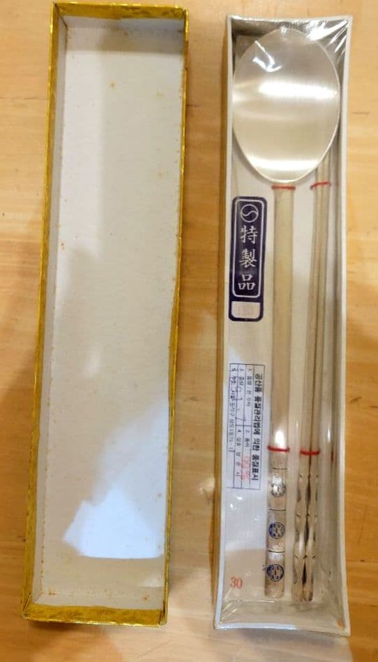 韓国製 銀スプーン 箸　 銀99% 未使用