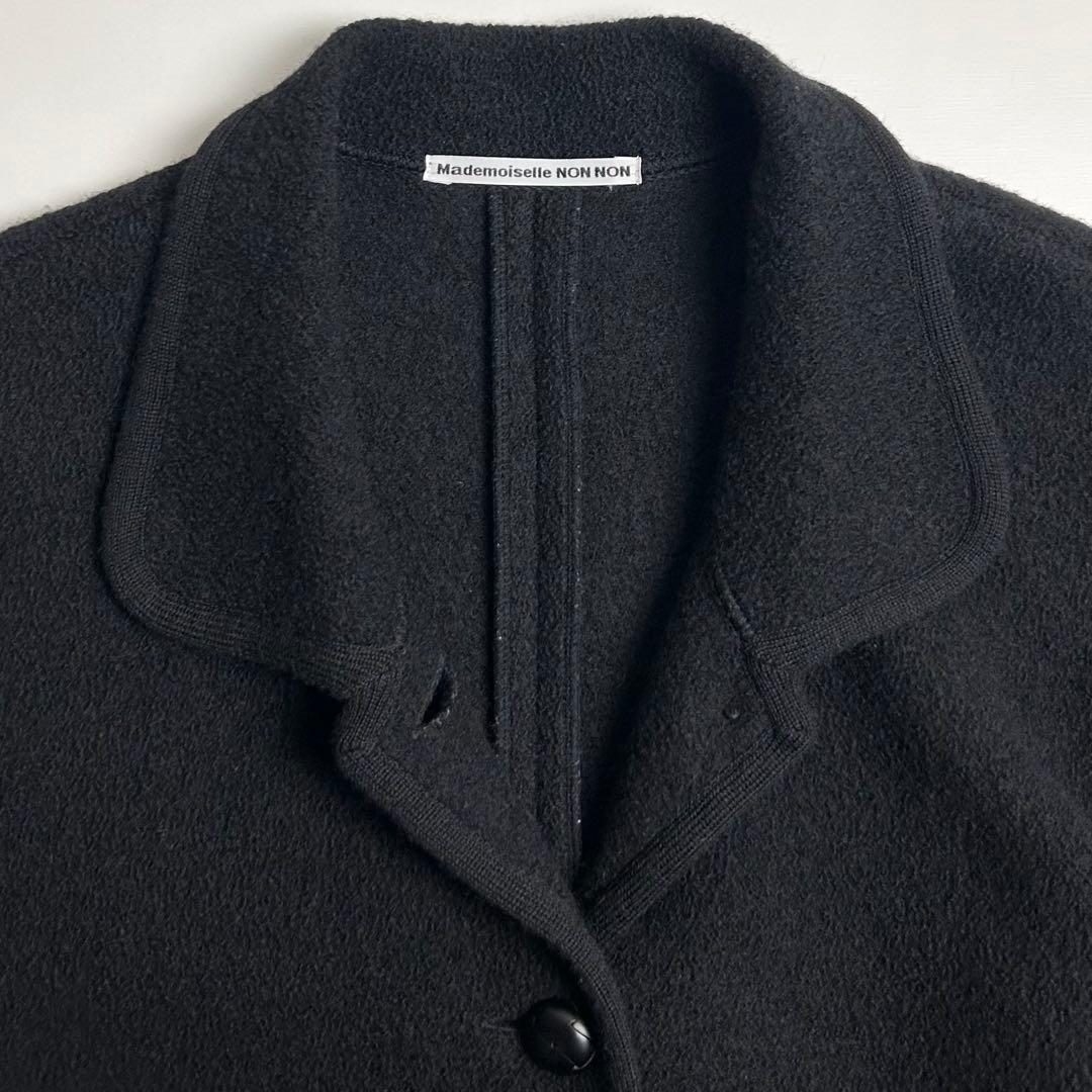 90s【美品】マドモアゼルノンノン/縮絨ウールジャケット/コート/くるみボタン