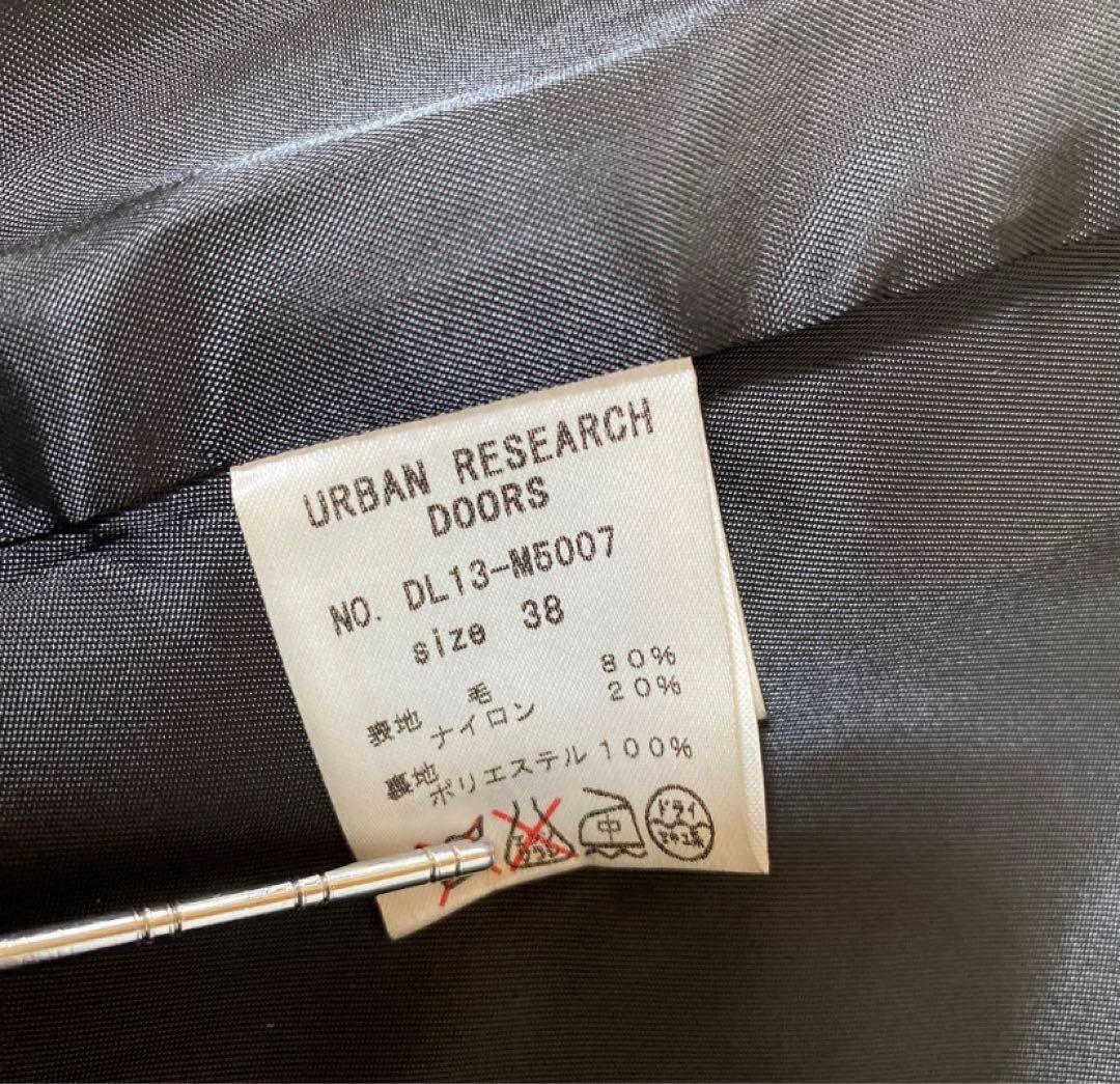 アーバンリサーチドアーズ 38 ショールカラー2WAYロングコート 黒 DMW