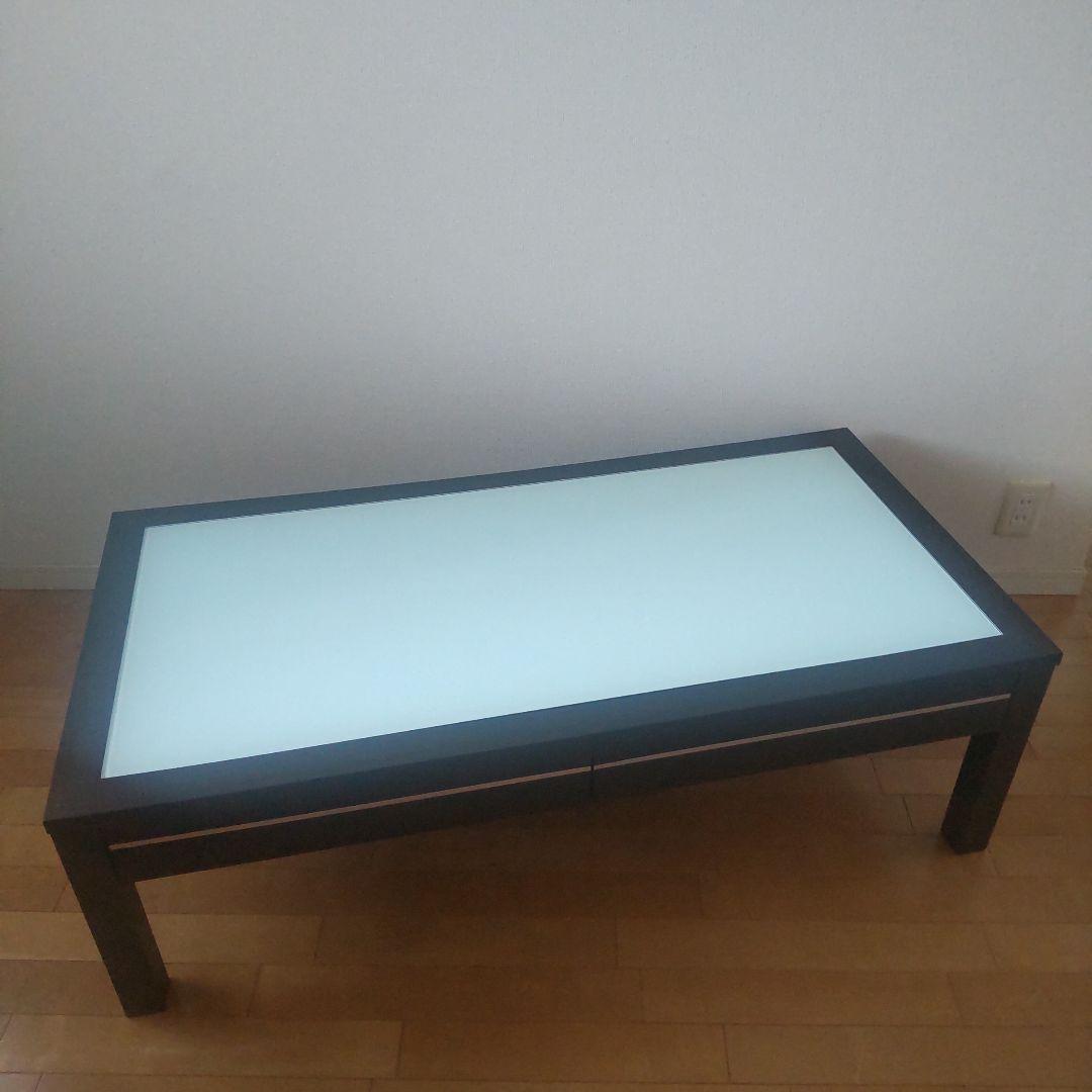 ニトリ / ローテーブル センターテーブル フーガ ガラス天板 引き出し付