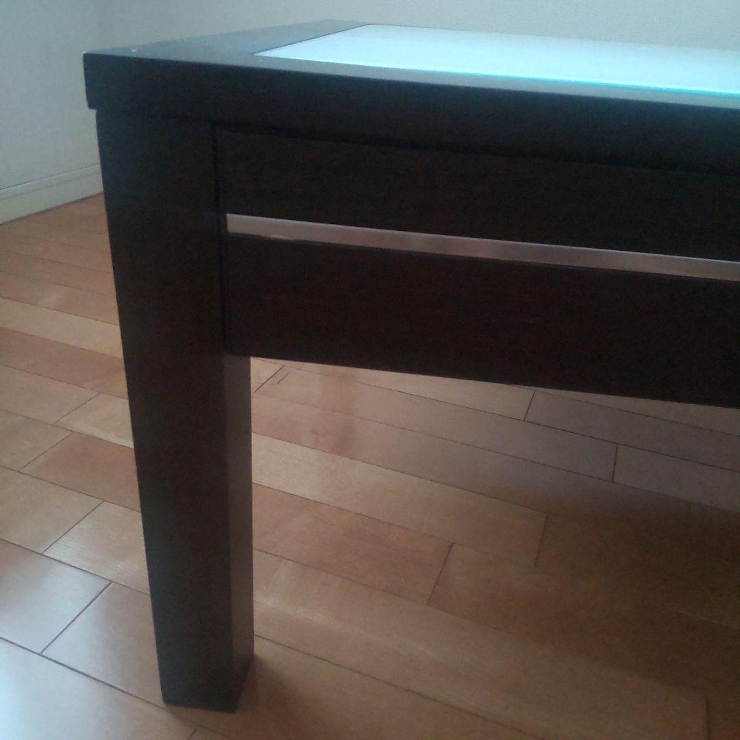 ニトリ / ローテーブル センターテーブル フーガ ガラス天板 引き出し付