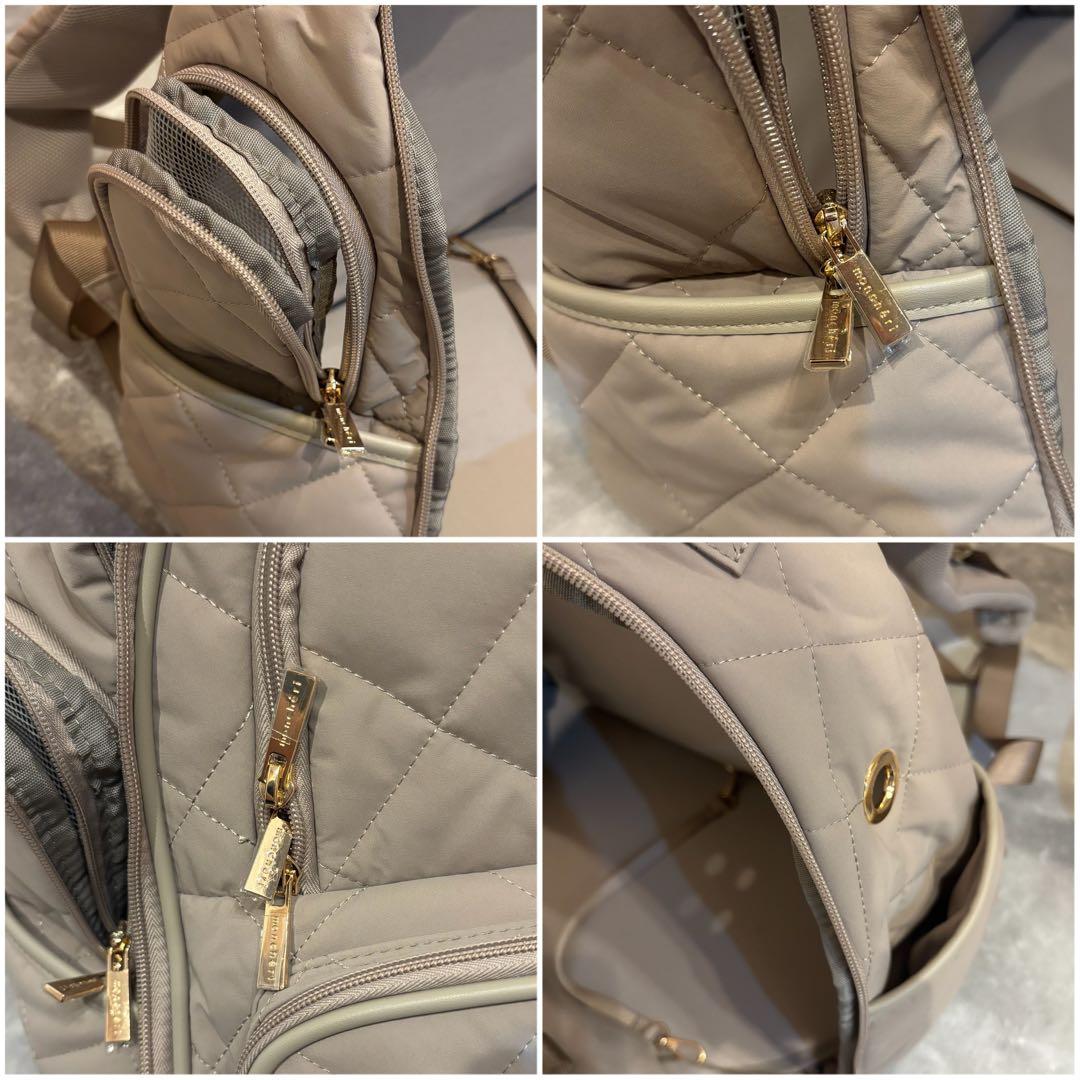 monchéri（モンシェリ）撥水ドームキルティングリュック ベージュ 美品