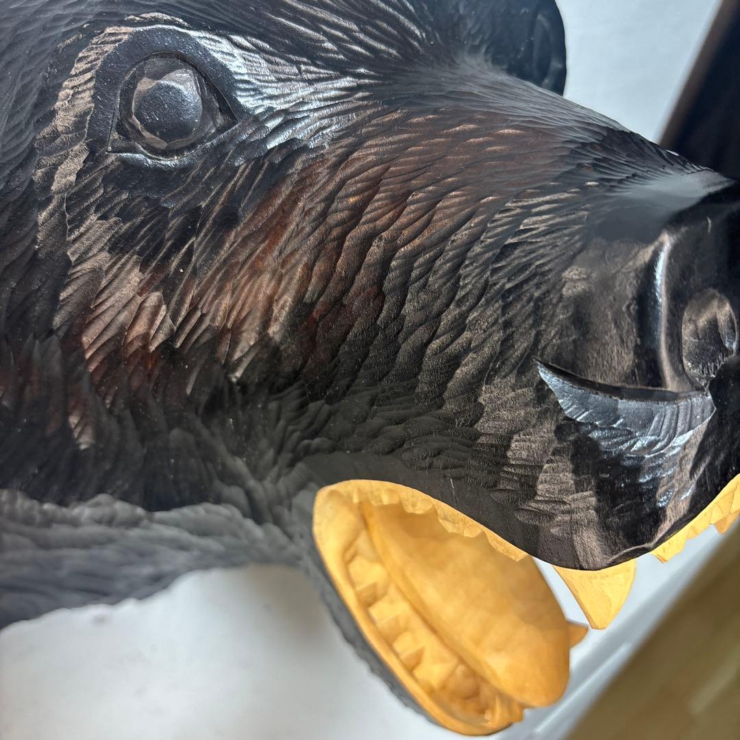 木製　￼熊　貞光作　北海道八雲　木彫り