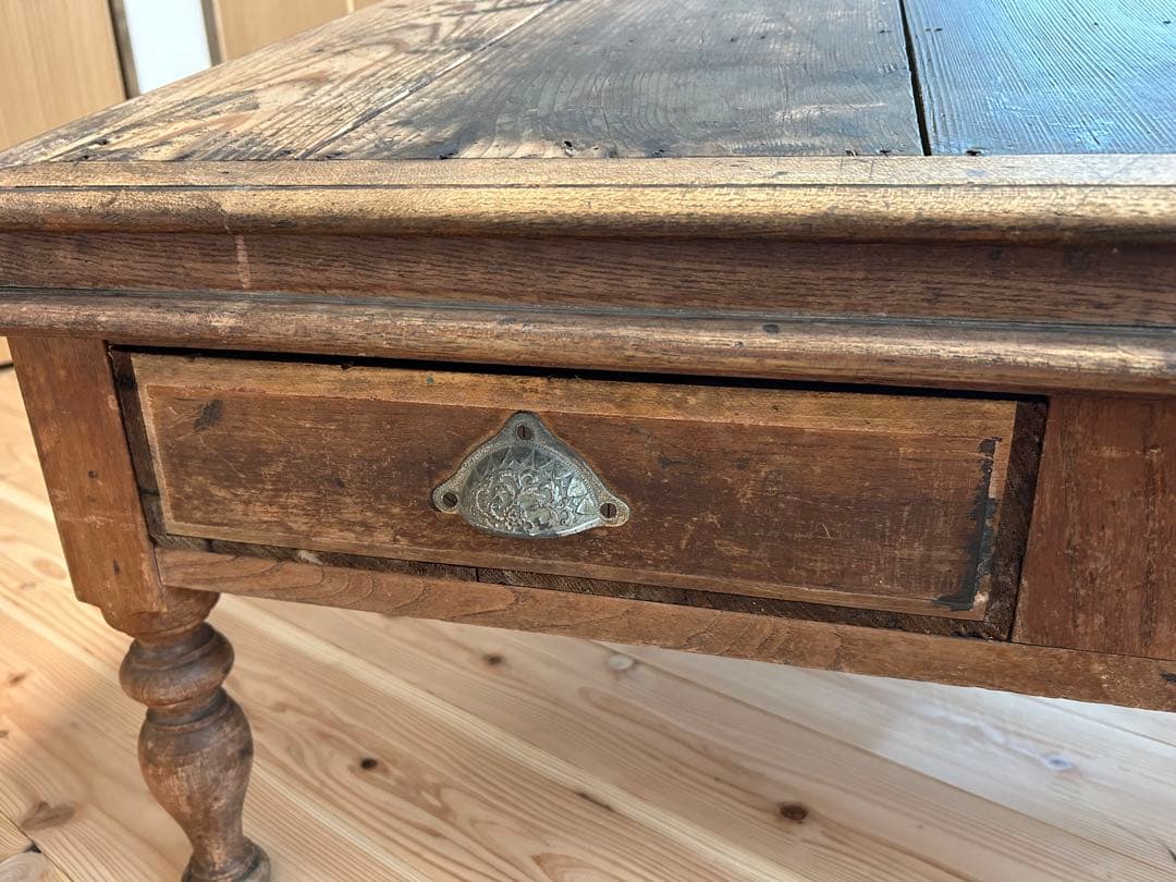 木製　番台机　文机　昭和レトロ　アンティーク　ビンテージ　古道具　引き出し付き