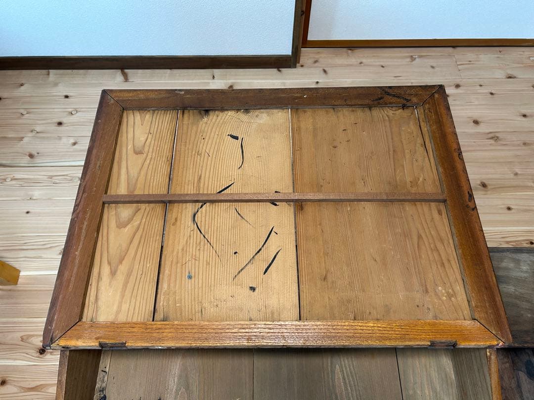 木製　番台机　文机　昭和レトロ　アンティーク　ビンテージ　古道具　引き出し付き