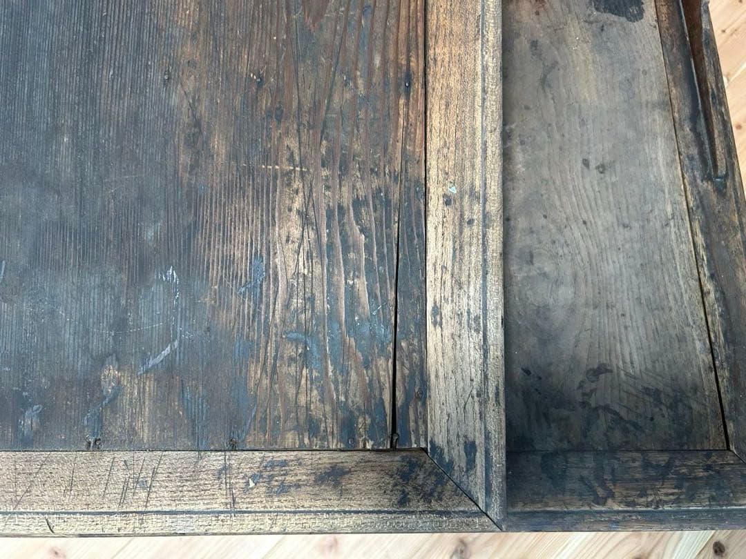 木製　番台机　文机　昭和レトロ　アンティーク　ビンテージ　古道具　引き出し付き