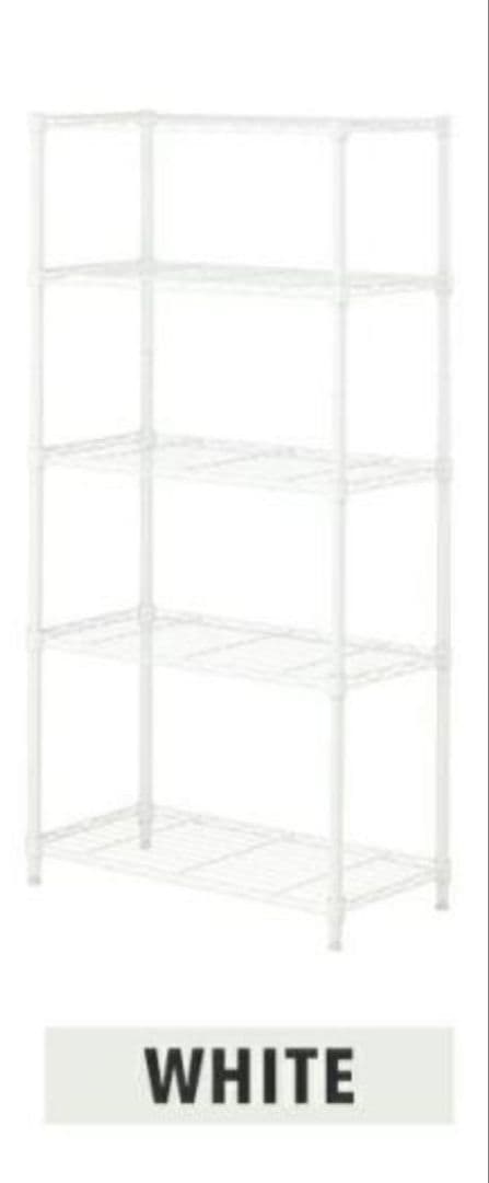 ✱ 新品 ワイヤーシェルフ 白 5段 幅75 スチールラック メタルラック