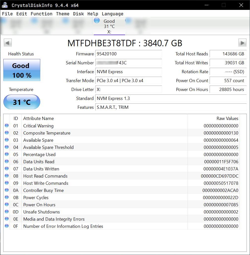 内蔵型SSD Micron 7300 PRO U.2 SSD 3.84TB