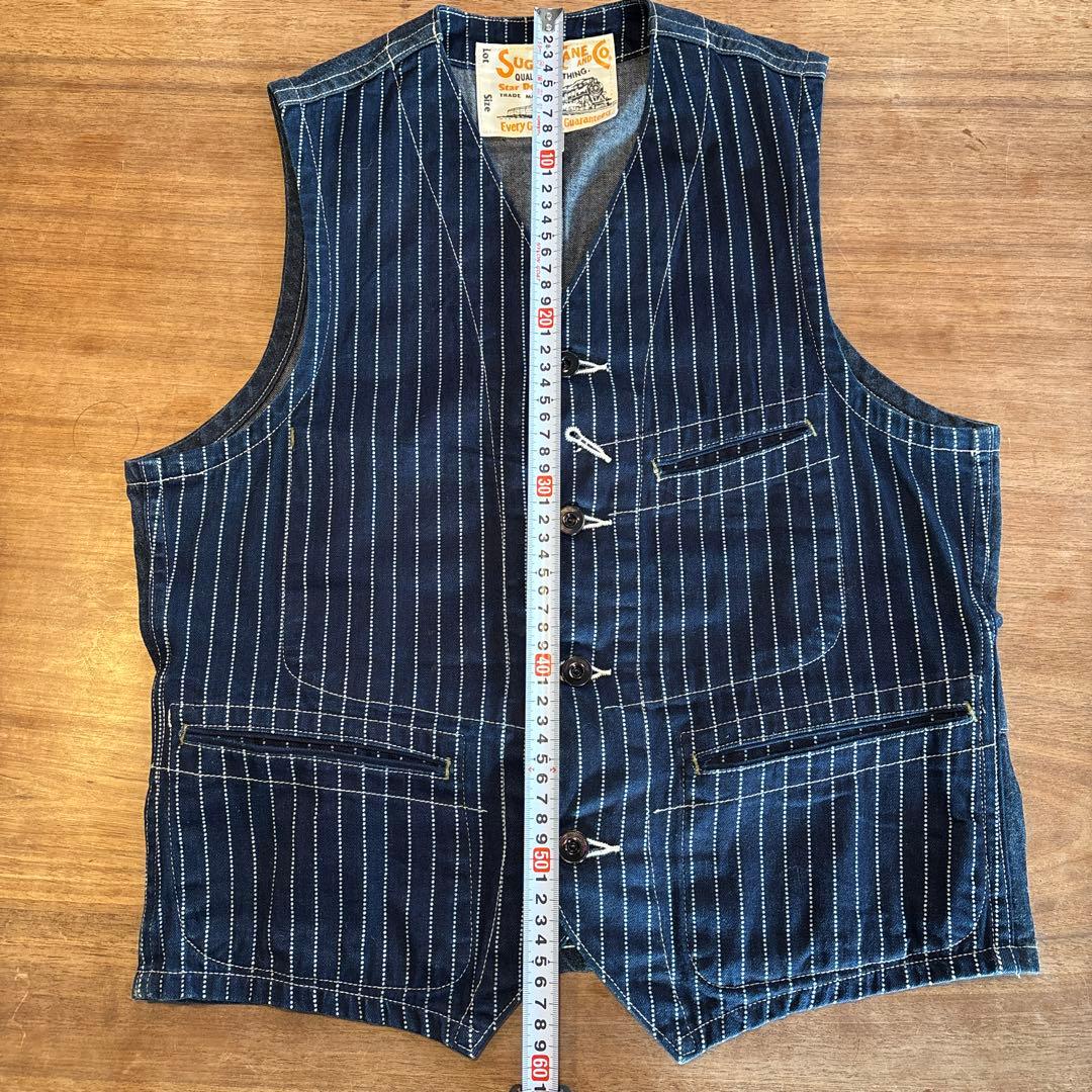 Sugar Cane ストライプデニムベスト