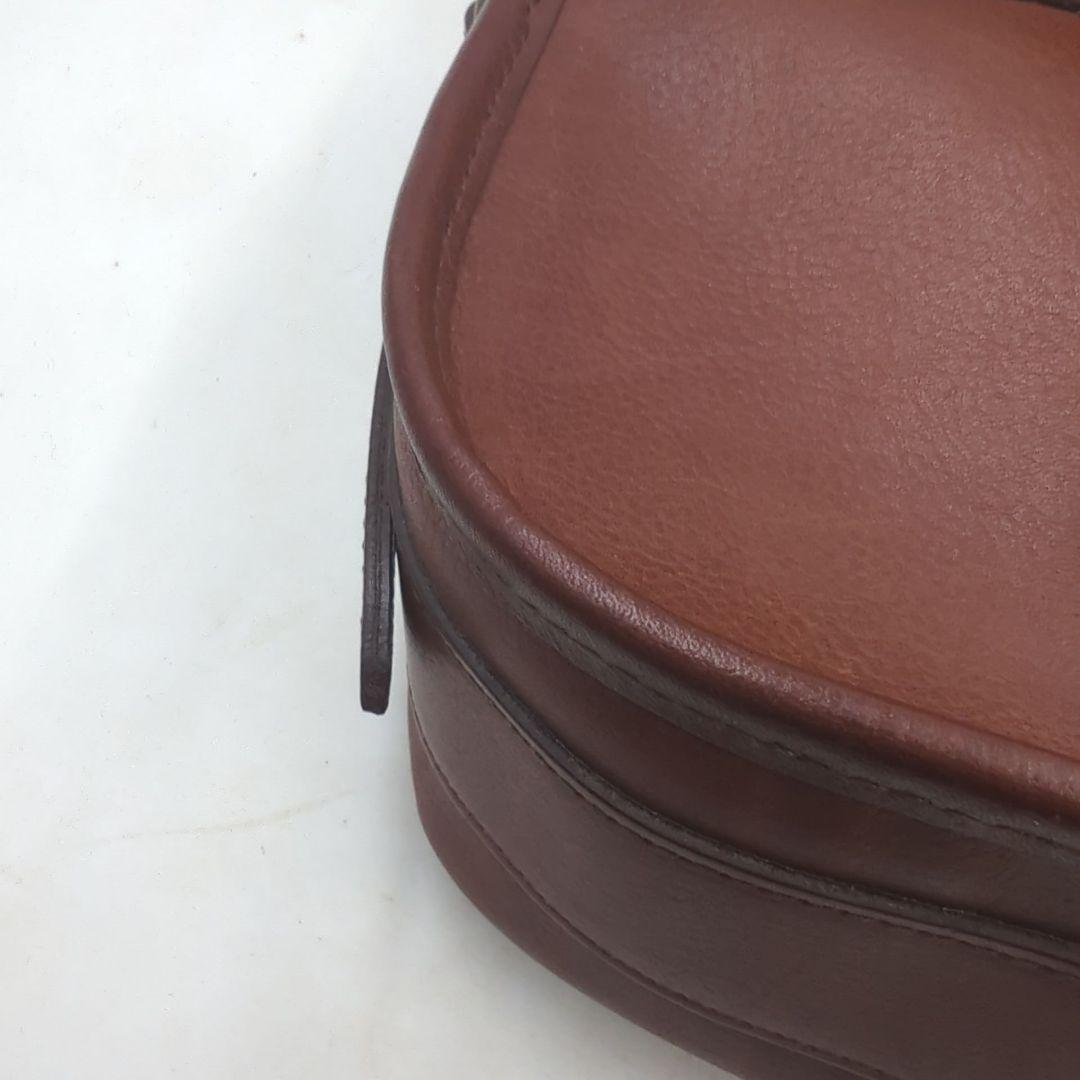 美品 Barbour バブアー カートリッジ ショルダーバッグ ブラウン レザー