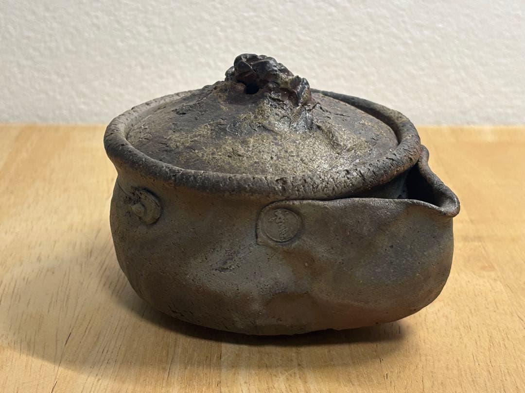 70.備前焼 宝瓶 登り窯 蟹 かに カニ 手びねり 急須