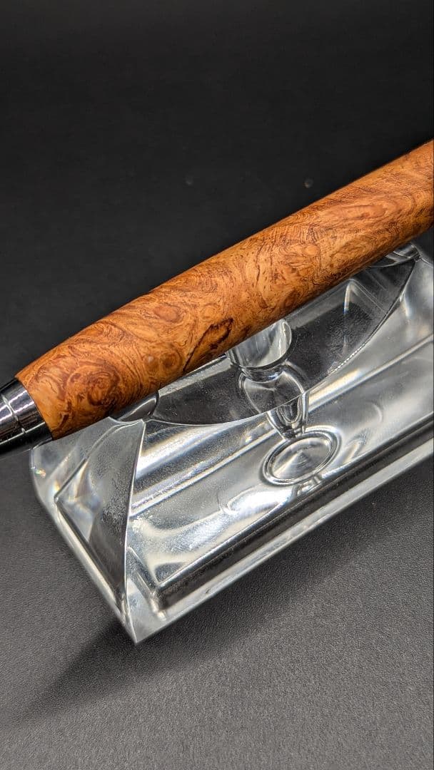 315ペン工房翌檜　花梨　紅白　源平　瘤杢　木軸シャーペン　ボールペン