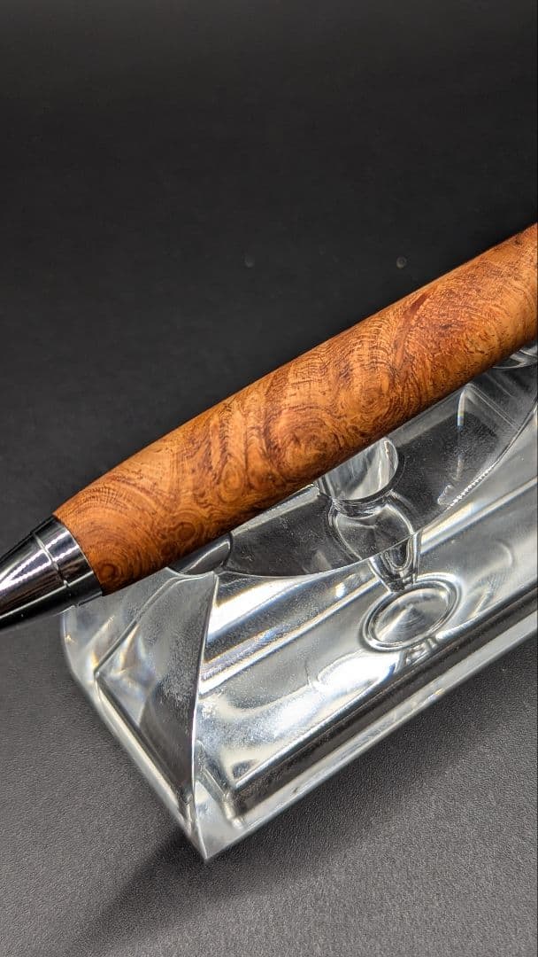 315ペン工房翌檜　花梨　紅白　源平　瘤杢　木軸シャーペン　ボールペン